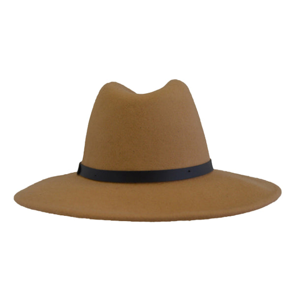 Camel Brown Wool Fedora Hat