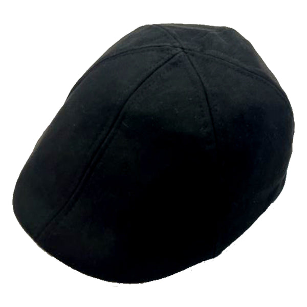 Classic Black Suede Flat Cap