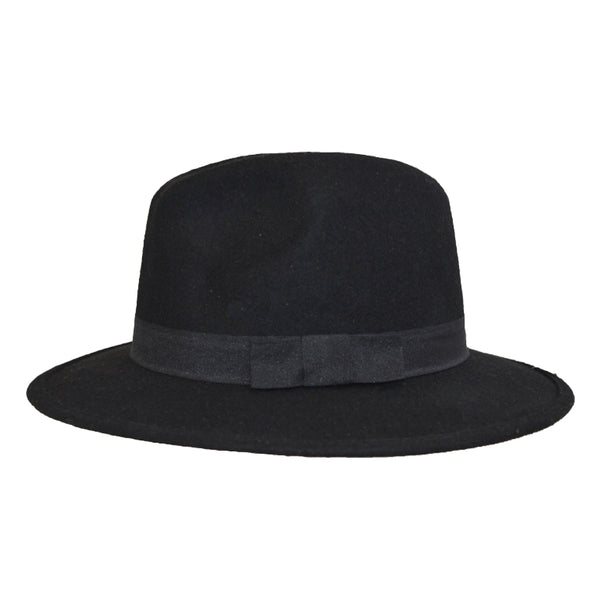 Black Grosgrain Fedora Hat
