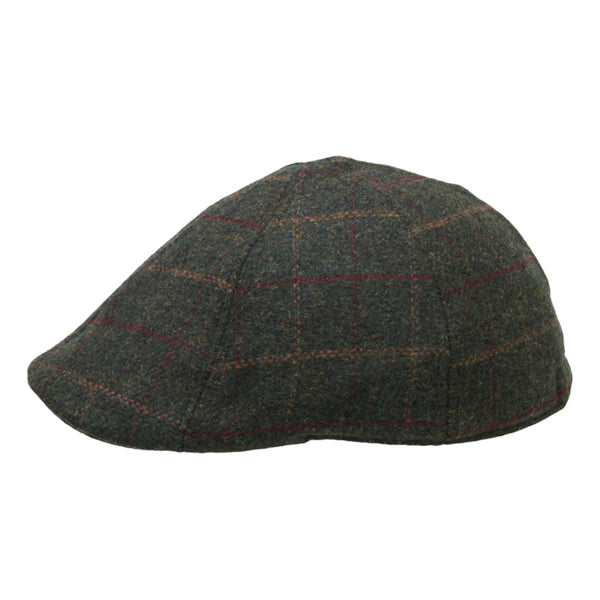 Checked Green Flat Cap