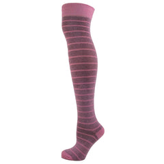 Assorted Plain Stripes Over The Knee Socks