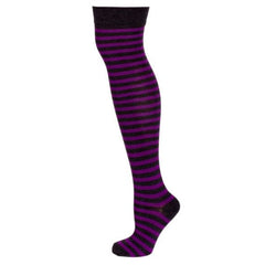 Assorted Grey Thin Striped Over The Knee Socks