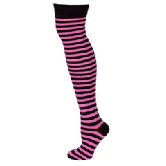 Assorted Grey Thin Striped Over The Knee Socks