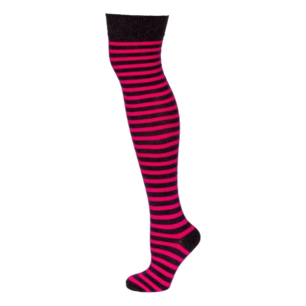 Assorted Grey Thin Striped Over The Knee Socks