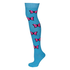 Butterfly Design Assorted Colours Over The Knee Socks