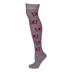 Butterfly Design Assorted Colours Over The Knee Socks