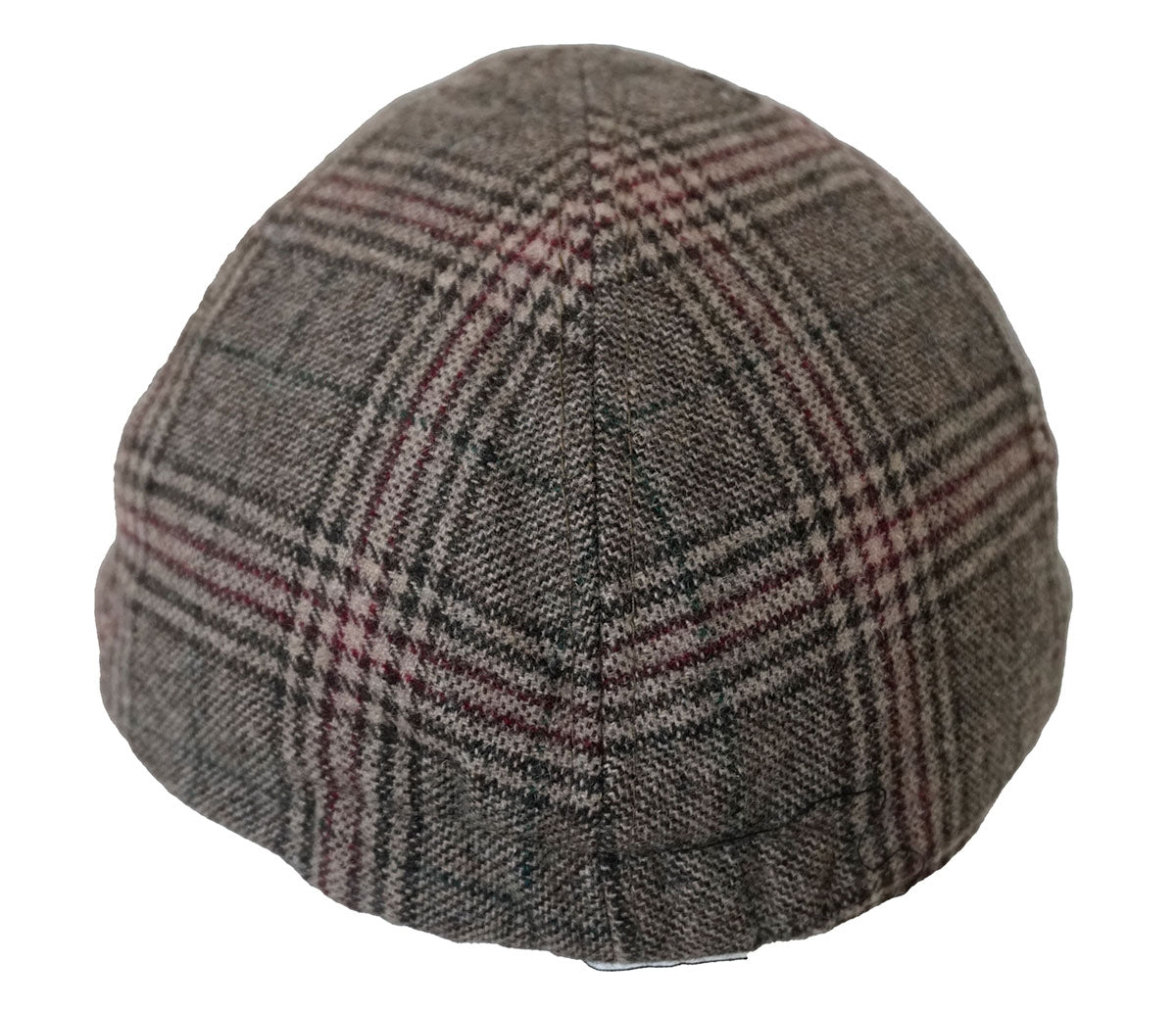 Brown Checked Six Panel Cap